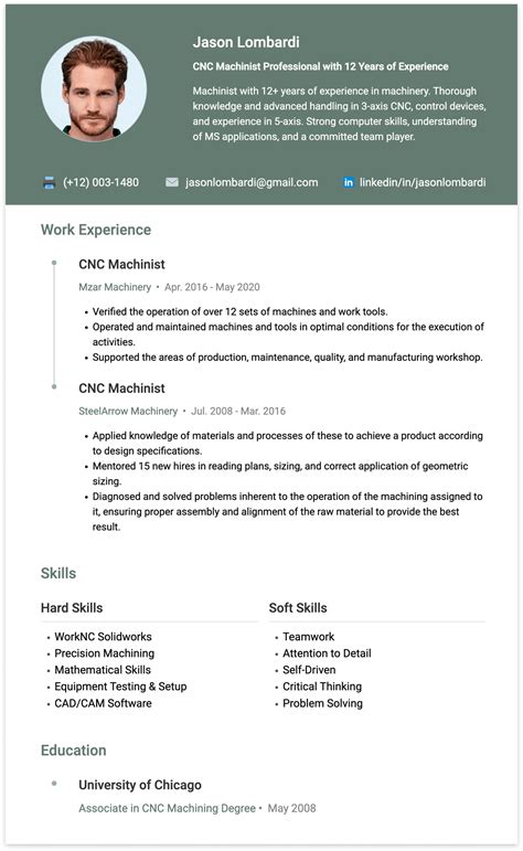 cnc machine resume sample|cnc operator resume word format.